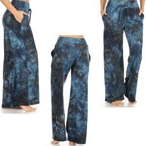 Black & Blue Tie Dye Lounge Pants